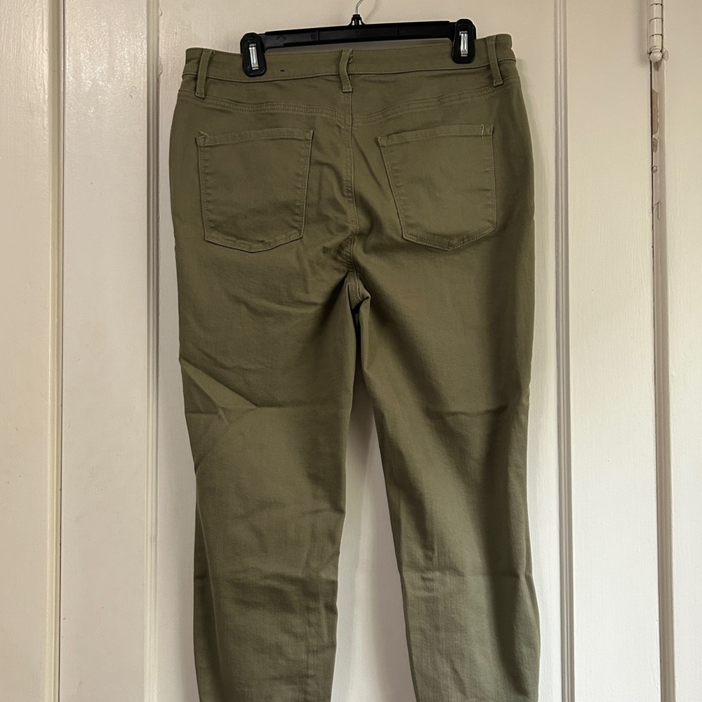 Talbots Women's High Waist Jegging Crop Jeans in Olive - Size 12 - Picture 2 of 4